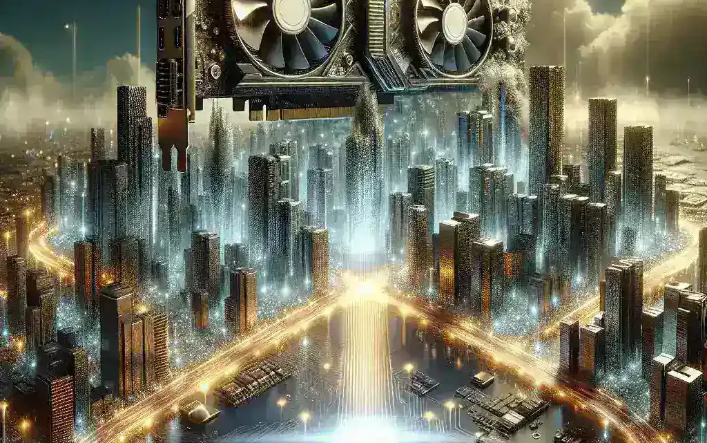 "Image of the Nvidia GeForce RTX 5050 graphics card showcasing its sleek design and advanced cooling system, featured in the article 'Nvidia GeForce RTX 5050: GPU RTX 50 Seri Terjangkau Meluncur!' highlighting its affordability and performance for gamers."