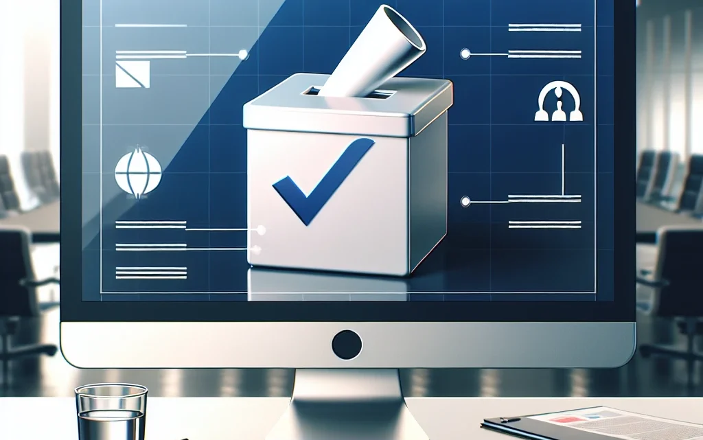 "Ilustrasi aturan baru Kominfo untuk iklan politik di platform digital, menampilkan berbagai jenis iklan digital dan simbol politik."