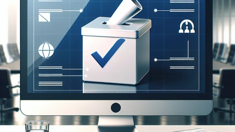 "Ilustrasi aturan baru Kominfo untuk iklan politik di platform digital, menampilkan berbagai jenis iklan digital dan simbol politik."