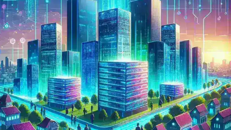 "Ilustrasi investasi pusat data di Indonesia untuk mendukung pertumbuhan permintaan teknologi AI, menunjukkan infrastruktur modern dan server berkualitas tinggi."